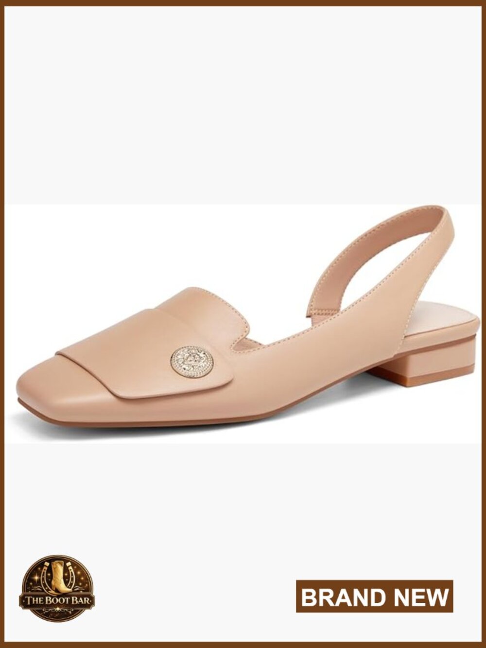 Chunky Low Heels Slingback Square Closed Toe D'Orsay Pumps Slip On Work Dress